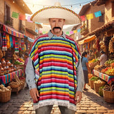 Déguisement Poncho Mexicain Multi Couleurs / Costume Poncho Mexican Arc en Ciel / La Maison du Déguisement