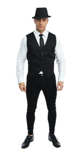 Déguisement Gilet Noir / Costume Gilet sans manche Noir / La Maison du Déguisement