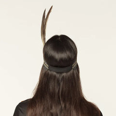 Bandeau Indienne avec 2 Plumes / Serre tête Cheyenne / Bandeau Femme sage / La Maison du Déguisement