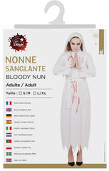 Déguisement Nonne Blanche Sanglante / Costume Bonne soeur Fantôme Zombie / La Maison Du Déguisement
