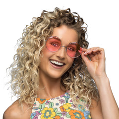 Lunettes party Hippie GM Rose / Lunettes Lennon GM Rose / Lunettes Hippie GM Rose / La Maison Du Déguisement
