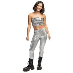 Haut Paillettes Argent Adulte / Top Éclat Argent / Haut Sequins Sparkle Femme / La Maison Du Déguisement