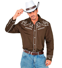 Chemise Cow Boy Marron / Chemise Western Marron / La Maison Du Déguisement