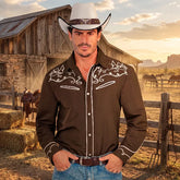 Chemise Cow Boy Marron / Chemise Western Marron / La Maison Du Déguisement