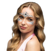 Strass autocollant pour visage Argent / Paillettes autocollantes pour maquillage et festivals Argent / Bijoux de Visage Cordelia / La Maison Du Déguisement