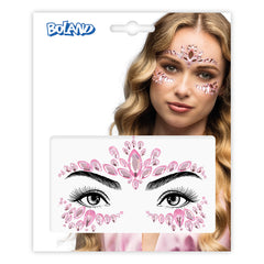 Strass autocollant pour visage Rose / Paillettes autocollantes pour maquillage et festivals Rose / Bijoux de Visage Cordelia / La Maison Du Déguisement