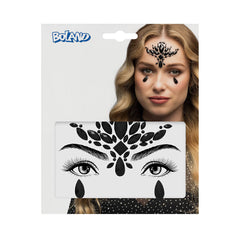 Strass Autocollant Pour Le Visage Diamants Noir / Bijoux De Visage Strass Madeline Halloween / La Maison Du Déguisement