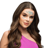 Strass autocollant pour visage Blanc / Paillettes autocollantes pour maquillage et festivals Blanc / Bijoux de Visage Olivia / La Maison Du Déguisement