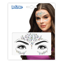 Strass autocollant pour visage Blanc / Paillettes autocollantes pour maquillage et festivals Blanc / Bijoux de Visage Olivia / La Maison Du Déguisement