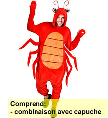 Location Déguisement Pyjama Kigurumi Homard Adulte / Location Costume Combinaison en Peluche Crabe Poisson Homme / Location Costume Lobster Femme / La Maison Du Déguisement