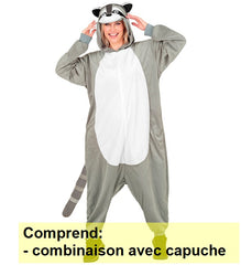 Location Déguisement Pyjama Kigurumi Raton Laveur Adulte / Location Costume Combinaison en Peluche Raton-Laveur / La Maison Du Déguisement