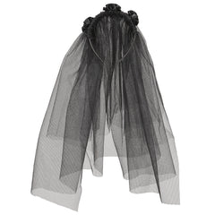 Voile De Mariée Noir / Serre Tête Voile De Mariée Noir / Voile De Veuve Noire / La Maison Du Déguisement