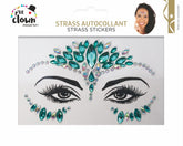 Bijoux Visages Strass Bleu et Argent / Strass Autocollant Visage bleu/argent / La Maison Du Déguisement