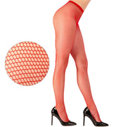 Collant Résille Rouge / Collant résille petites mailles rouge / La Maison du Déguisement