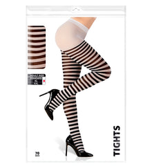 Collant Opaque Rayé Noir et Blanc / Collant opaque rayé Noir et Blanc / La Maison Du Déguisement