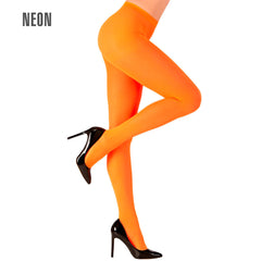 Collant Opaque Orange Fluo / Collant Orange Fluo Extensible 40 Deniers / La Maison Du Déguisement