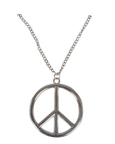 Collier Hippie Argent / Chaîne Hippie Peace and Love en Métal Argenté / La Maison Du Déguisement