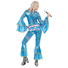 Déguisement Combinaison Disco ABBA Queen Bleu / Costume Combinaison ABBA Bleu / Costume The 70s Disco Style / La Maison Du Déguisement
