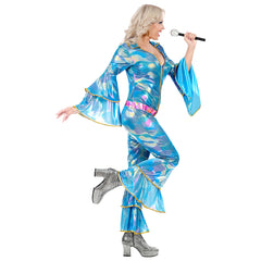 Déguisement Combinaison Disco ABBA Queen Bleu / Costume Combinaison ABBA Bleu / Costume The 70s Disco Style / La Maison Du Déguisement