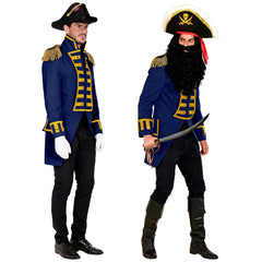 Location Déguisement Manteau Parade Bleu / Location Costume Queue de pie Bleu / Location Costume Frac Bleu Luxe / La Maison Du Déguisement