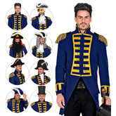 Location Déguisement Manteau Parade Bleu / Location Costume Queue de pie Bleu / Location Costume Frac Bleu Luxe / La Maison Du Déguisement