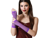 Gants Mitaines En Résille Mi-longs Violet / Mitaines Longues Filet Violet / La Maison Du Déguisement
