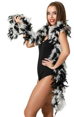 Boa en Plumes Noir et Blanc / Boa Cruella Démone / La Maison Du Déguisement