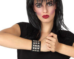 Bracelet Biker en simili cuir / Bracelet Punk simili cuir / Bracelet Hard Rock Noir / La Maison Du Déguisement