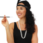 Collier Perles Blanc Années 30 / Collier Blanc Charleston / Collier Belle époque Blanc / Sautoir Fausses Perles Blanc Nacré / La maison Du Déguisement