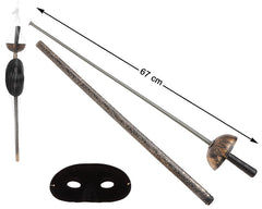 Set Epée fleuret avec Loup Noir / Kit Zorro avec Loup Noir / La Maison Du Déguisement