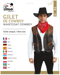 Gilet Cowboy Marron Adulte / Gilet western / La Maison Du Déguisement