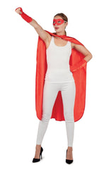 Set Cape Super Héros Rouge Femme / Kit Cape Super-Héros Rouge Femme / La Maison du Déguisement