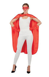 Set Cape Super Héros Rouge Femme / Kit Cape Super-Héros Rouge Femme / La Maison du Déguisement