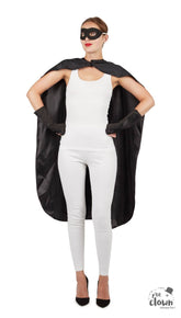 Set Cape Super Héros Noir Femme / Kit Cape Super-Héros Noir Femme / La Maison du Déguisement