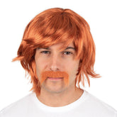 Perruque Biker Avec Moustache Roux / La Maison du Déguisement