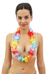 Collier Hawaïen Multicolore / Collier de fleurs arc-en-ciel / La Maison du Déguisement