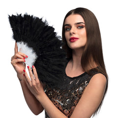Eventail Plumes Noir / La Maison Du Déguisement