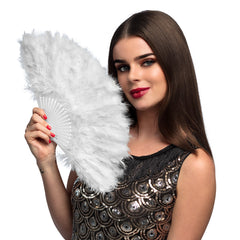 Eventail Plumes Blanc / La Maison Du Déguisement