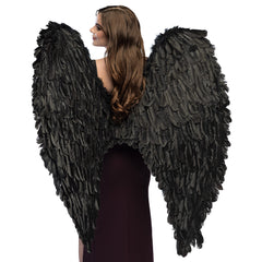 Ailes Ange Noir en plumes GM / Ailes en plumes Celina Noir GM / La Maison Du Déguisement