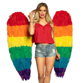 Ailes Ange arc-en-ciel XL / Ailes en Plumes Multicolores XL / La Maison du Déguisement