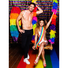 Ailes Ange arc-en-ciel XL / Ailes en Plumes Multicolores XL / La Maison du Déguisement