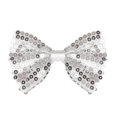 Noeud Papillon paillettes sequins argent / La maison du Déguisement