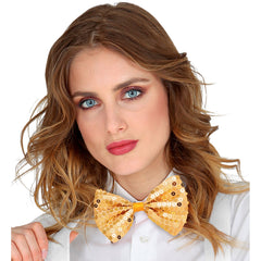 Noeud Papillon paillettes sequins Or / Noeud Papillon Dorée Brillant / La Maison Du Déguisement