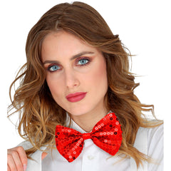 Noeud Papillon paillettes Sequins Rouge / Noeud Papillon Rouge Brillant / La maison Du Déguisement