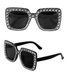 Lunettes Party Bling bling Noir / Lunettes Disco Strass Noir / Lunettes Party paillettes Noir / La Maison du Déguisement