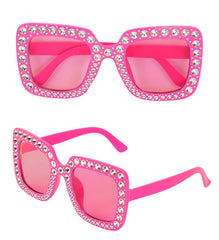 Lunettes Party Bling bling Rose / Lunettes Disco Strass Rose / Lunettes Party paillettes Rose / La Maison du Déguisement