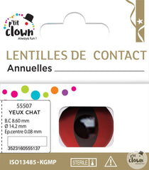 Lentilles fantaisie Annuelles Chat Rouge / Lentilles Oeil Chat Rouge Annuelles / La Maison Du Déguisement