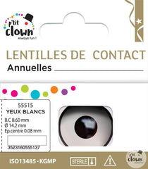 Lentilles fantaisie Annuelles Manson Blanc / Lentilles Oeil Manson Blanc Annuelles / La Maison Du Déguisement
