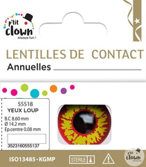 Lentilles fantaisie Annuelles Loup Garou / Lentilles Loup Garou Annuelles / La Maison Du Déguisement