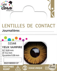Lentilles fantaisie journalière vampire / Lentilles Oeil vampire Journalière / La Maison Du Déguisement